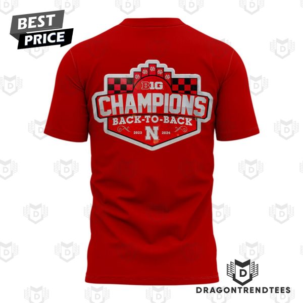 Nebraska Huskers 2024 Big Ten Back-to-Back Women Volleyball Regular Season Champions 3D T-Shirt