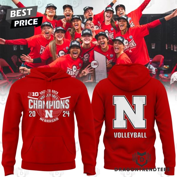 Nebraska Huskers 2024 Big Ten Back-to-Back Women Volleyball Regular Season Champions Hoodie