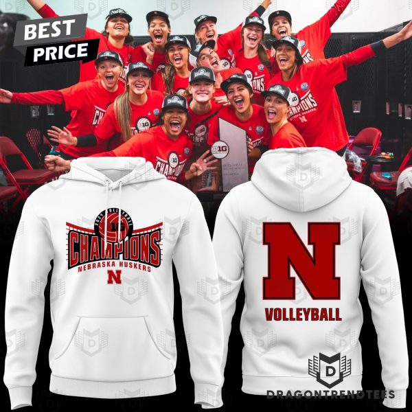 Nebraska Huskers 2024 Women Volleyball Regular Season Champions Hoodie – White