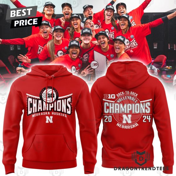 Nebraska Huskers Back-to-Back Big Ten Women Volleyball Regular Season Champions Hoodie