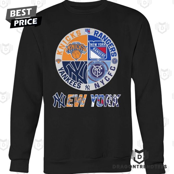 New York City FC x New York Knicks x New York Rangers x New York Yankees Unisex T-Shirt