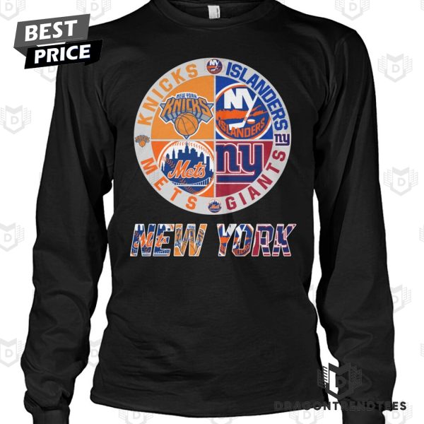 New York Knicks x New York Mets x New York Giants x New York Islanders Unisex T-Shirt