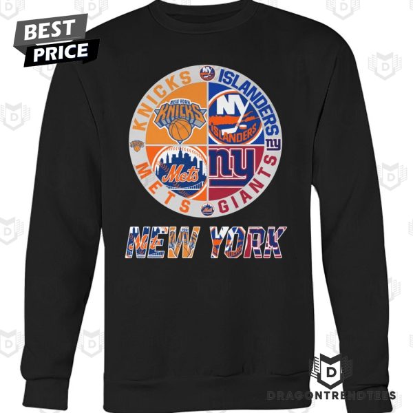 New York Knicks x New York Mets x New York Giants x New York Islanders Unisex T-Shirt