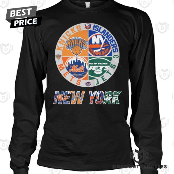 New York Knicks x New York Mets x New York Jets x New York Islanders Unisex T-Shirt