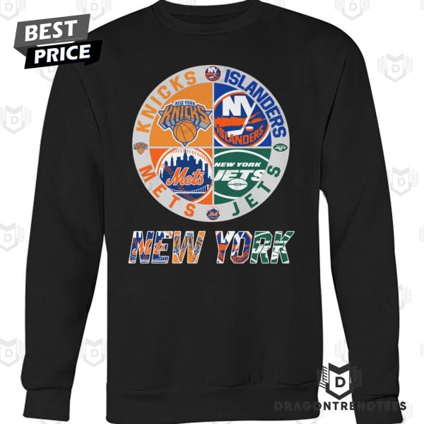 New York Knicks x New York Mets x New York Jets x New York Islanders Unisex T-Shirt