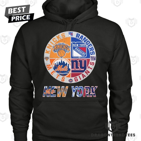 New York Knicks x New York Rangers x New York Mets x New York Giants Unisex T-Shirt