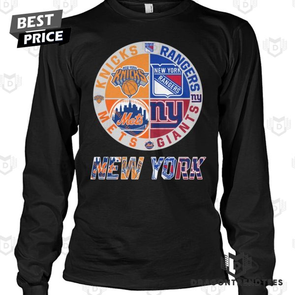 New York Knicks x New York Rangers x New York Mets x New York Giants Unisex T-Shirt