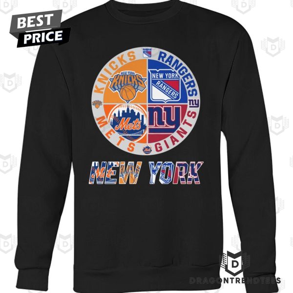 New York Knicks x New York Rangers x New York Mets x New York Giants Unisex T-Shirt