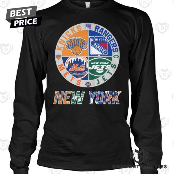 New York Knicks x New York Rangers x New York Mets x New York Jets Unisex T-Shirt