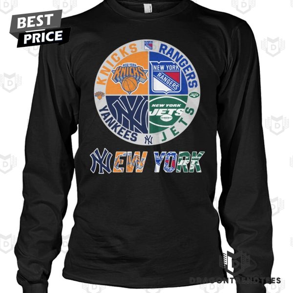 New York Knicks x New York Rangers x New York Yankees x New York Jets Unisex T-Shirt