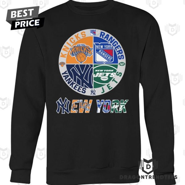 New York Knicks x New York Rangers x New York Yankees x New York Jets Unisex T-Shirt