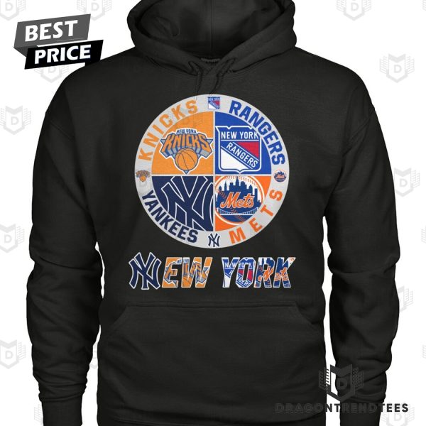 New York Knicks x New York Rangers x New York Yankees x New York Mets Unisex T-Shirt