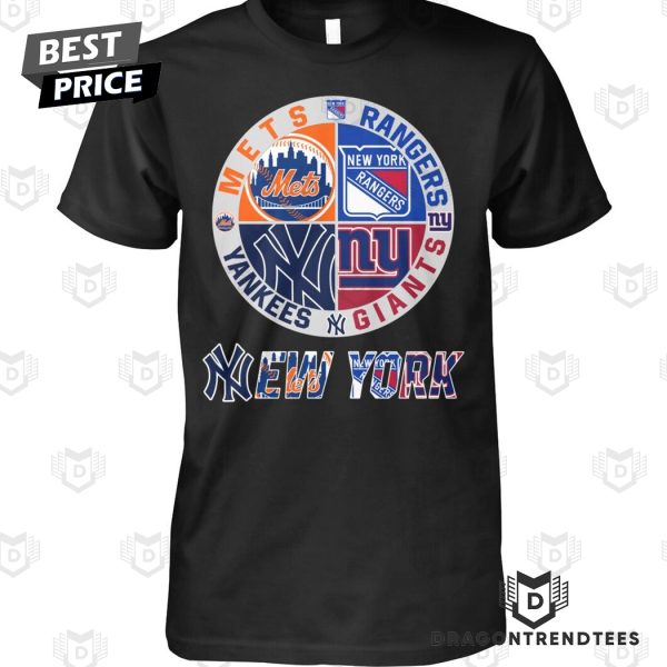 New York Mets x New York Rangers x New York Giants x New York Yankees Unisex T-Shirt