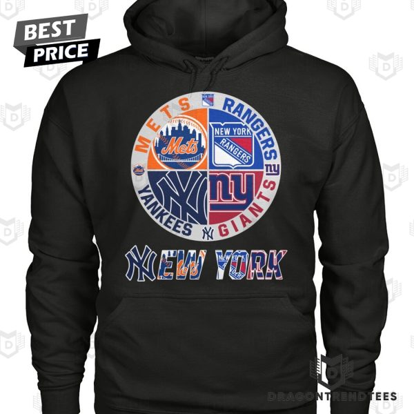 New York Mets x New York Rangers x New York Giants x New York Yankees Unisex T-Shirt