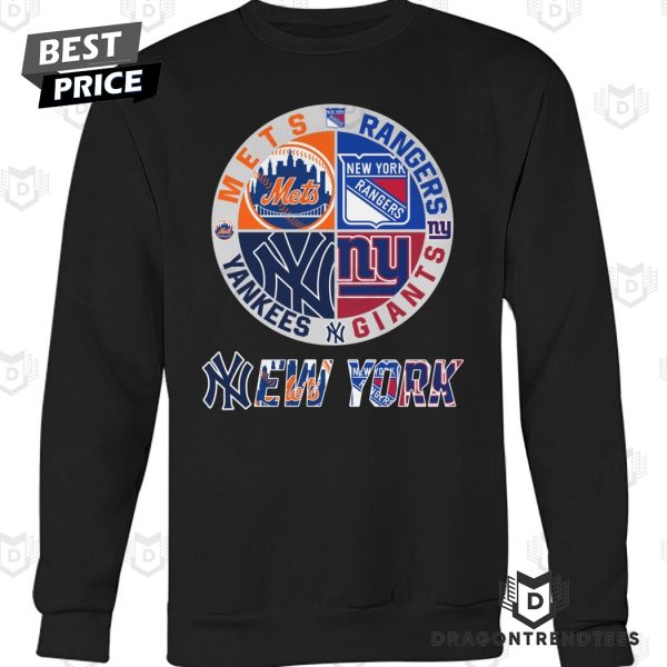 New York Mets x New York Rangers x New York Giants x New York Yankees Unisex T-Shirt