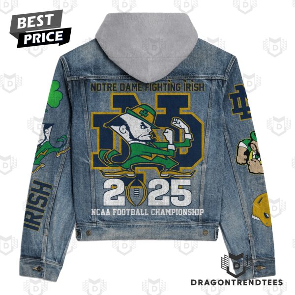 Notre Dame Fighting Irish 2025 Football Championship Hooded Denim Jacket