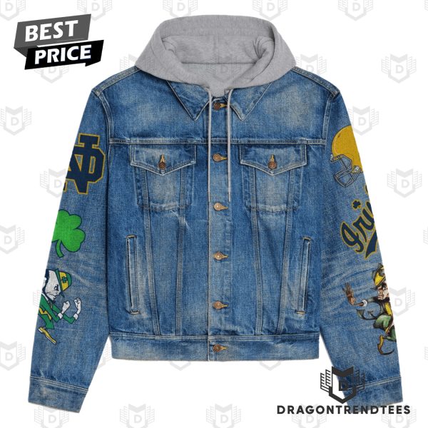 Notre Dame Fighting Irish – Irish Nation Play Like A Champion Today Hooded Denim Jacket