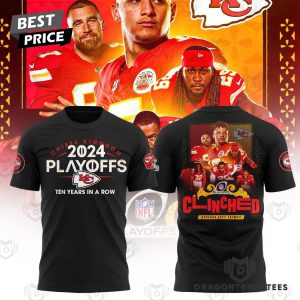 Kansas City Chiefs 2024 Playoffs Afc West Clinched 3D T-Shirt