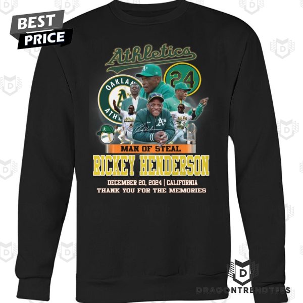 Oakland Athletics Rickey Henderson Man Of Steal Signature Unisex T-Shirt