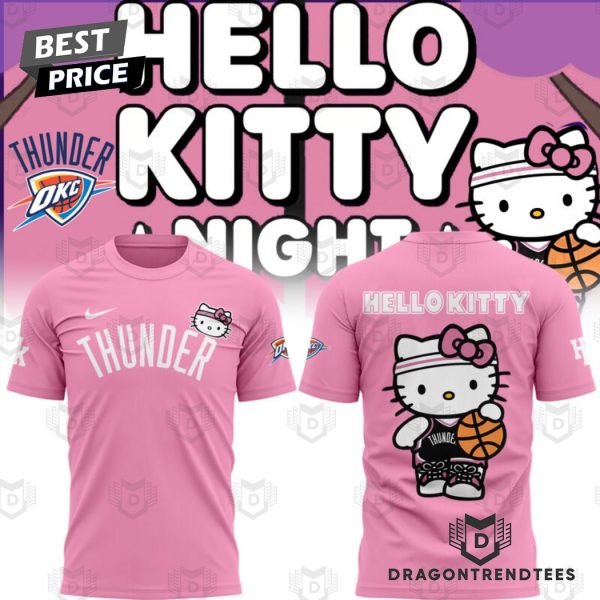 Oklahoma City Thunder Basketball x Hello Kitty 3D T-Shirt – Pink