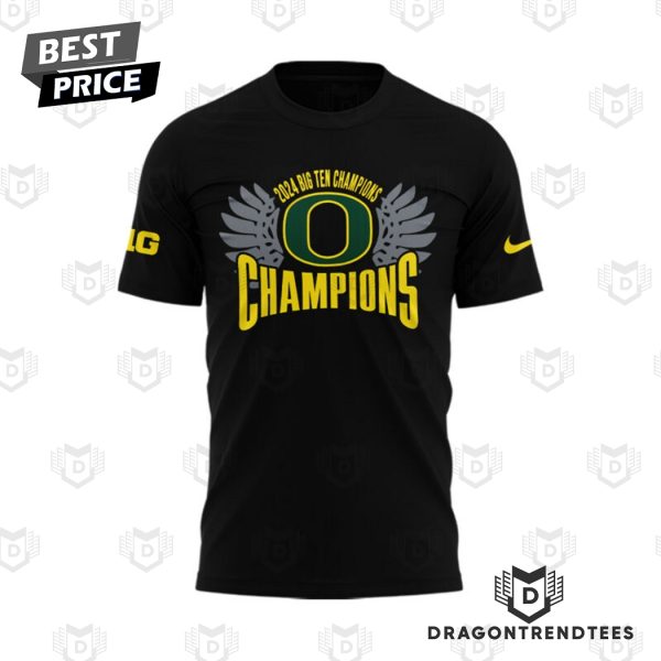 Oregon Ducks 2024 Big Ten Conference Champions Quack Attack 3D T-Shirt – Black