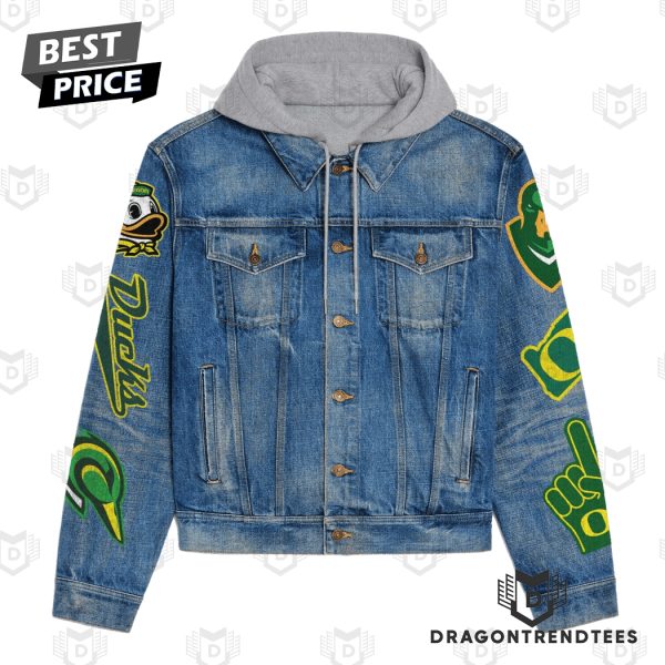 Oregon Ducks – Duck Nation Mighty Oregon Hooded Denim Jacket