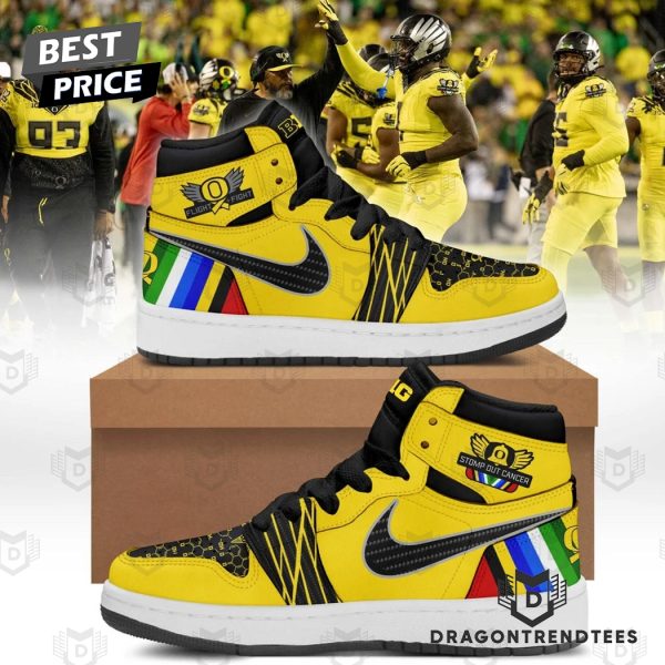 Oregon Ducks Stomp Out Cancer Air Jordan 1 High Top