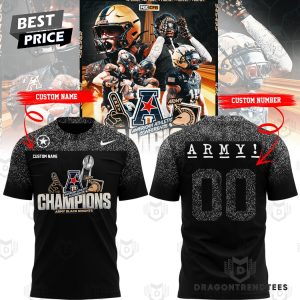 Personalized 2024 AAC Football Conference Champions Army Black Knights 3D T-Shirt