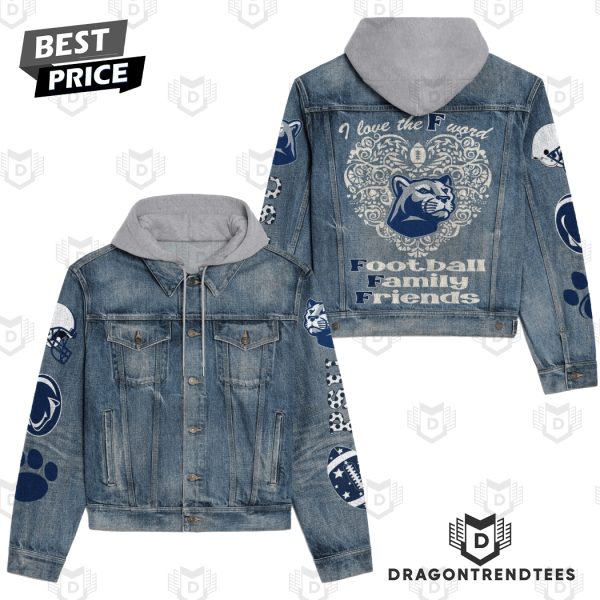 Penn State Nittany Lions Football Family Friends Hooded Denim Jacket