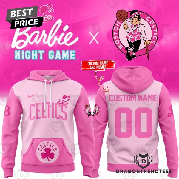 Personalized Boston Celtics x Barbie Hoodie – Pink