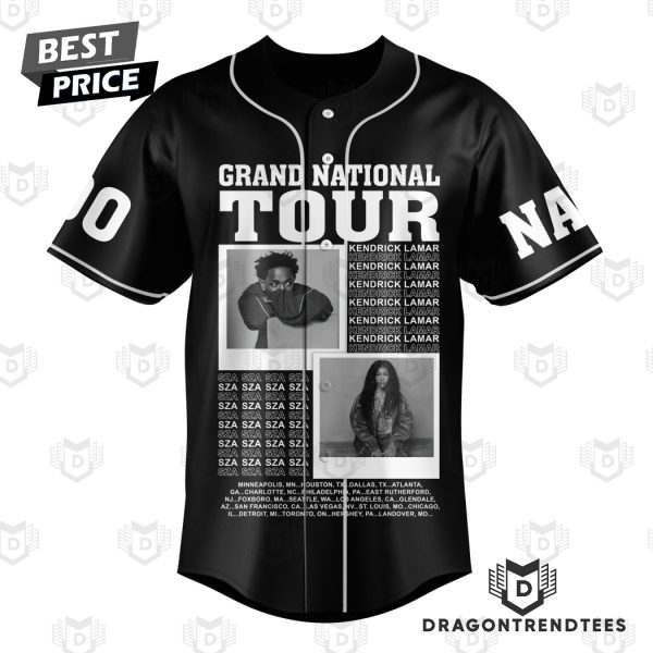 Personalized Kendrick Lamar Grand National Tour 2025 Baseball Jersey