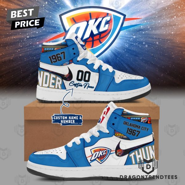 Personalized Oklahoma City Thunder Basketball 1967 Air Jordan 1 High Top