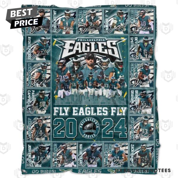 Philadelphia Eagles Fly Eagles Fly 2024 Signature Blanket