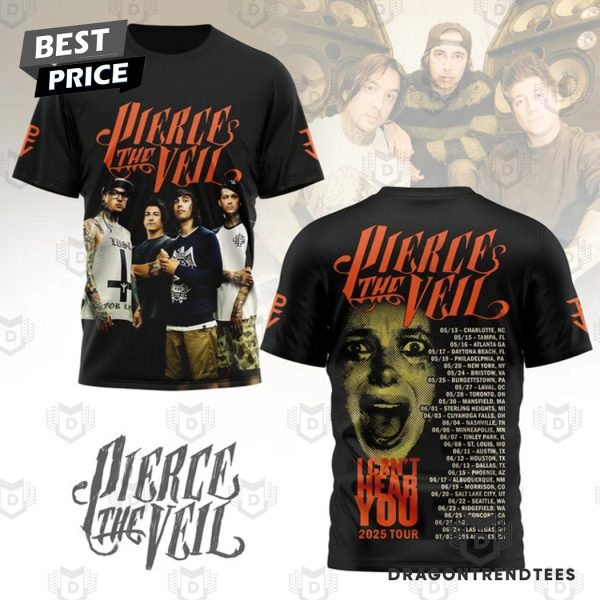 Pierce The Veil I Cant Hear You 2025 Tour 3D T-Shirt