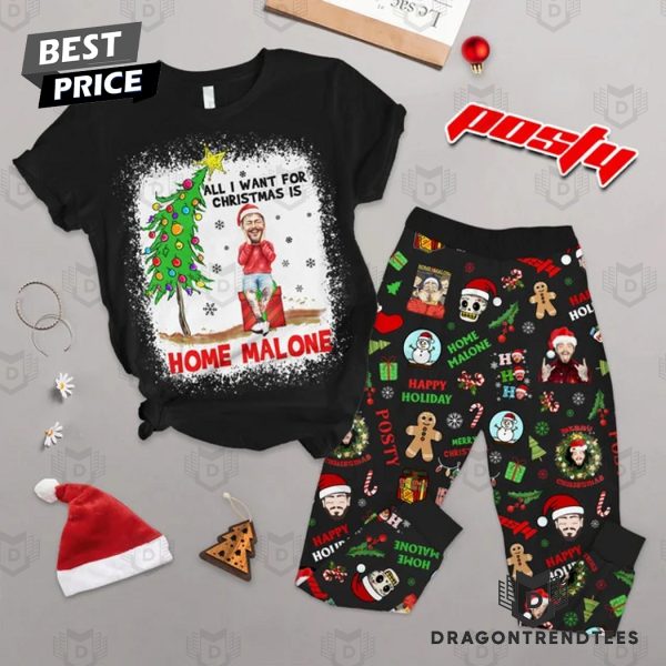 Post Malone – All I Want For Christmas Is Home Malone Pajamas Set