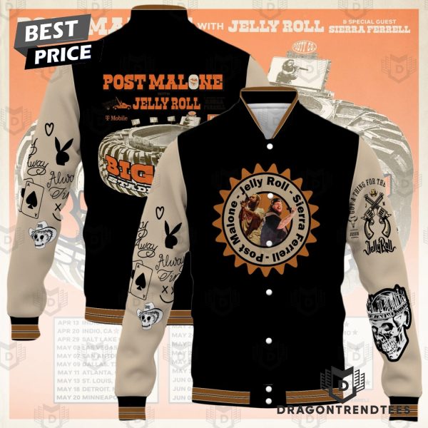 Post Malone With Jelly Roll Sierra Ferrell Basbeall Jacket