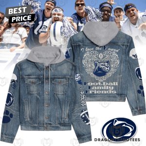 Penn State Nittany Lions Football Family Friends Hooded Denim Jacket