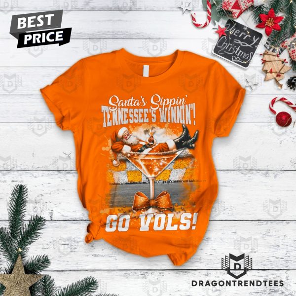 Santa Sippin Tennessee Volunteers Winnin Go Vols Pajamas Set