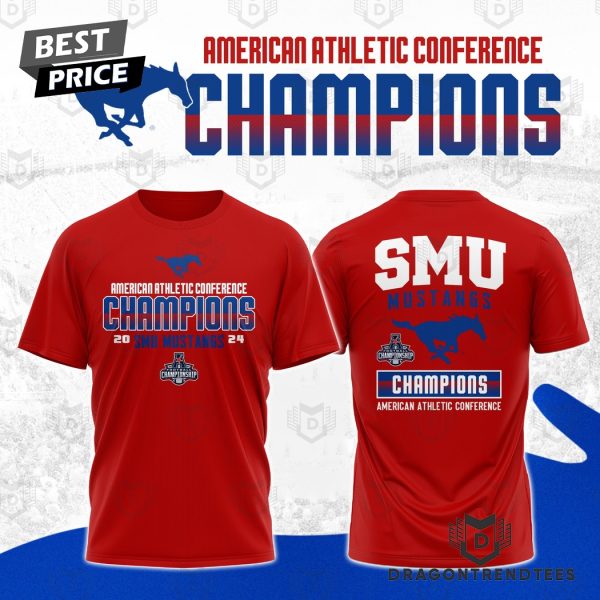 SMU Mustangs Football 2024 AAC Conference Champions 3D T-Shirt