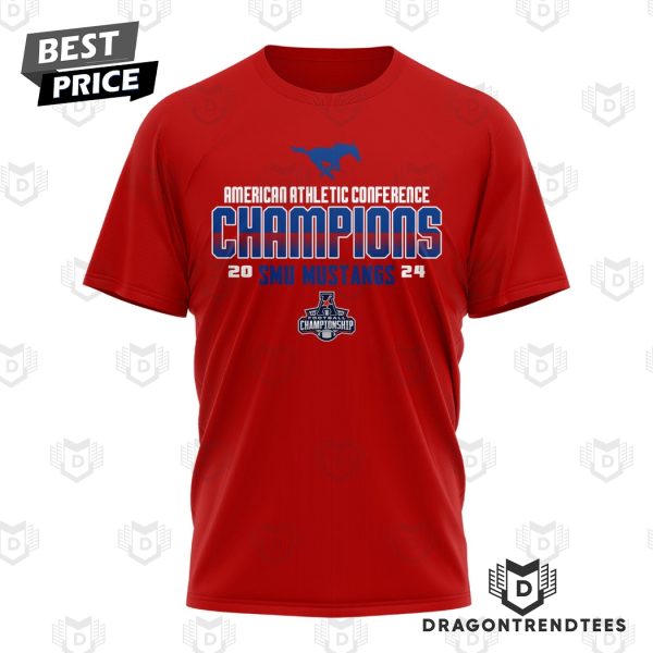 SMU Mustangs Football 2024 AAC Conference Champions 3D T-Shirt