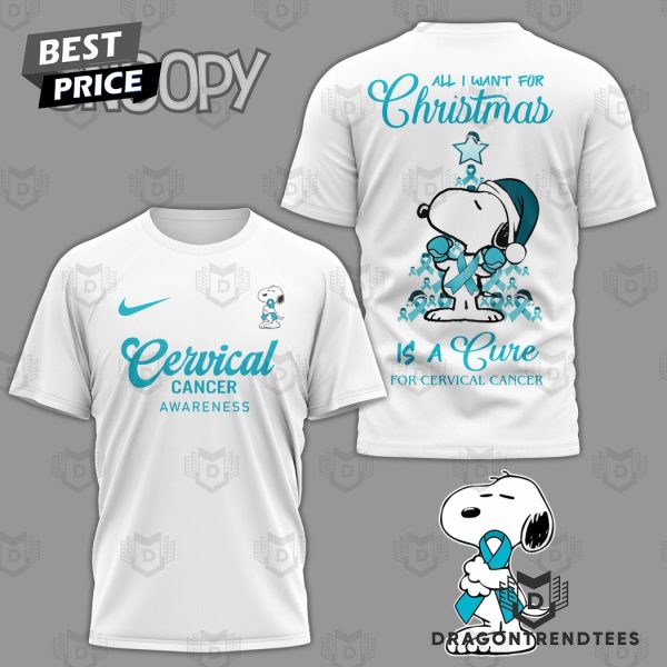 Snoopy x Cervical Cancer Awareness 3D T-Shirt