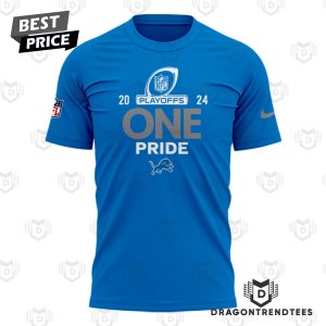 Detroit Lions Play Offs 2024 Black 3D T-Shirt – Blue