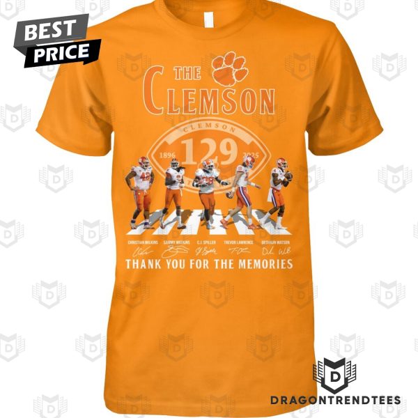 The Clemson Tigers 129 Years 1896-2025 Signature Thank You For The Memories Unisex T-Shirt