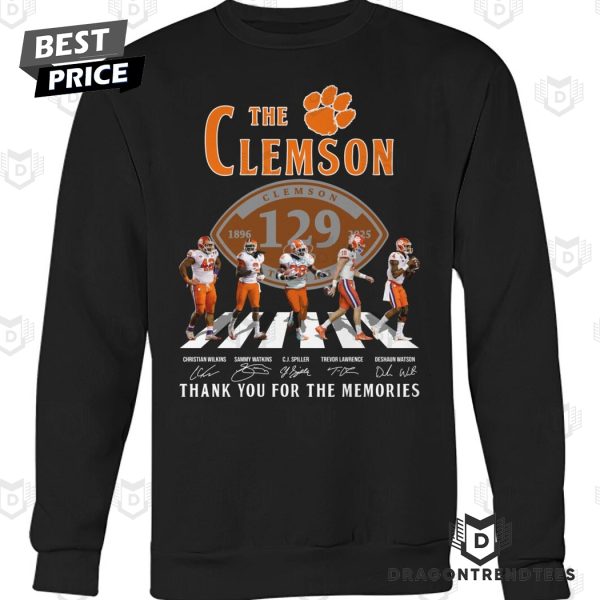 The Clemson Tigers 129 Years 1896-2025 Signature Thank You For The Memories Unisex T-Shirt