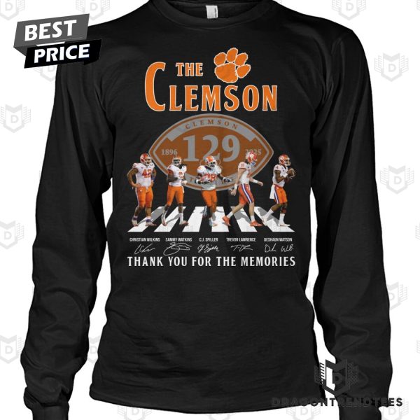 The Clemson Tigers 129 Years 1896-2025 Signature Thank You For The Memories Unisex T-Shirt