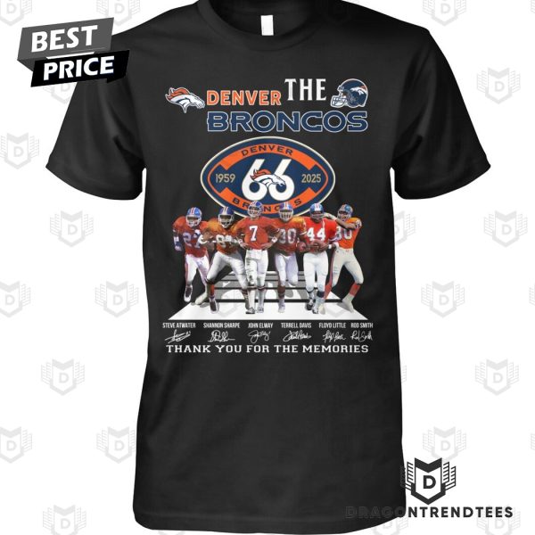 The Denver Broncos 1959-2025 66 Years Signature Thank You For The Memories Unisex T-Shirt