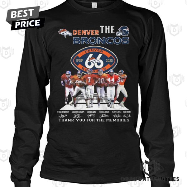 The Denver Broncos 1959-2025 66 Years Signature Thank You For The Memories Unisex T-Shirt