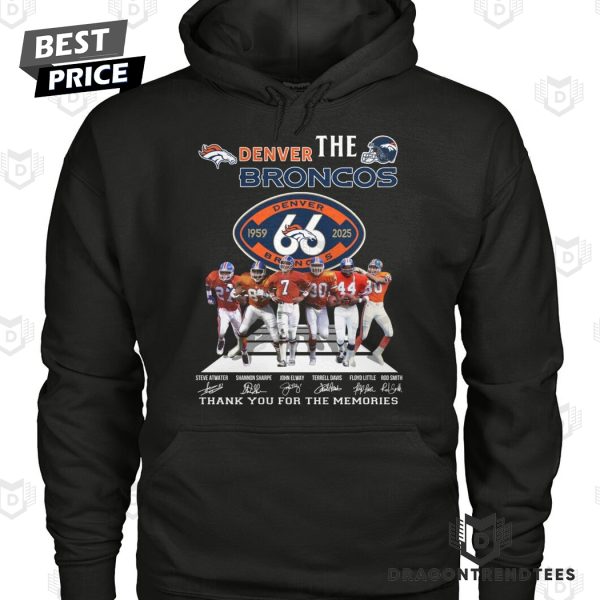 The Denver Broncos 1959-2025 66 Years Signature Thank You For The Memories Unisex T-Shirt