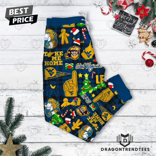 Tis The Season Hail West Virginia Mountaineers Pajamas Set