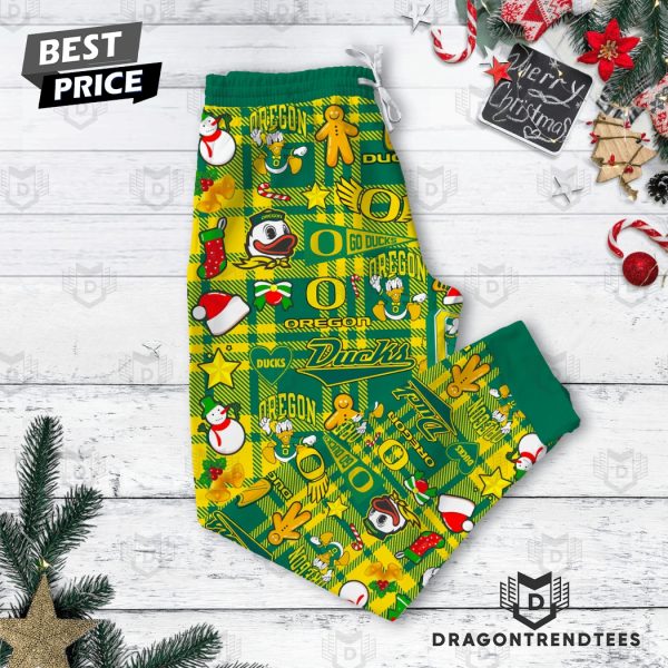 Tis The Season To Duck The Halls Go Oregon Ducks Pajamas Set